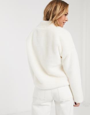 white fur sweater