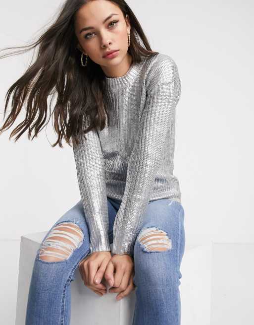 Silver store sweater outfit