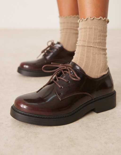 Glamorous – Sznurowane brązowe buty derby, 3 z 4