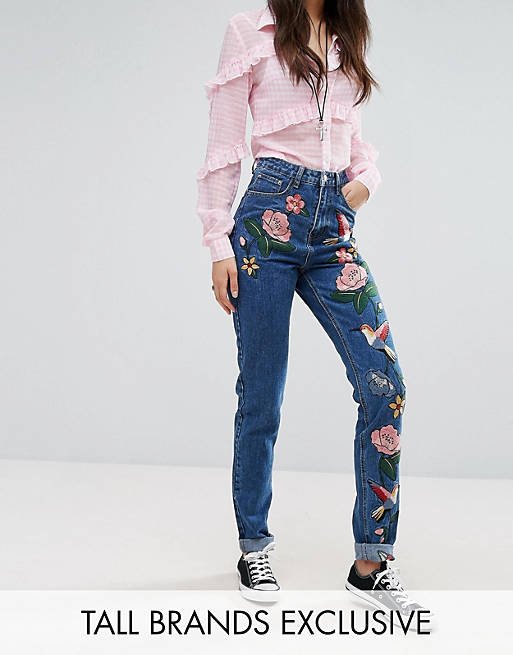 Glamorous Tall Embroidered Mom Jean
