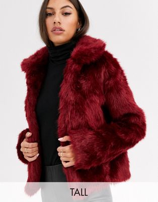 burgundy fur jacket