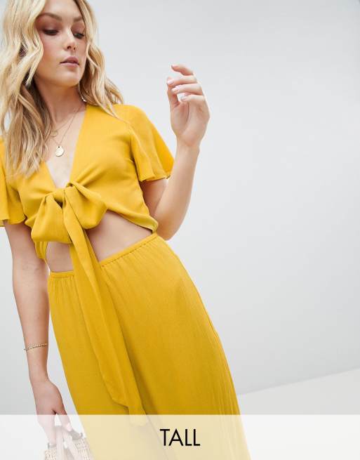 Glamorous Tall - Jumpsuit met uitsnijding in fluweel