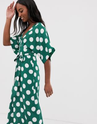 green spot maxi dress