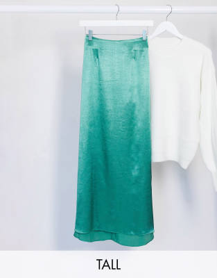 Glamorous Tall Midaxi Skirt In Satingreen ModeSens