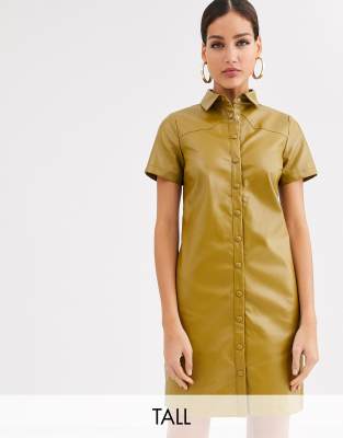 yellow leather dress