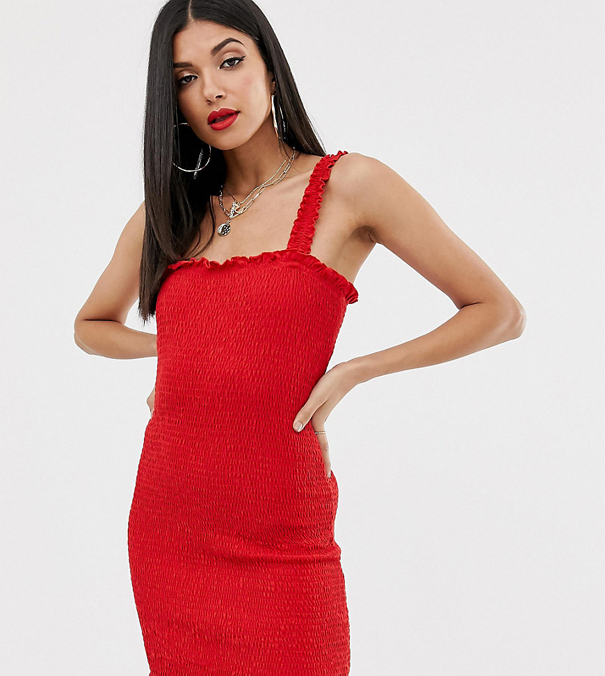 Glamorous Tall – Smockklänning med axelband-Röd