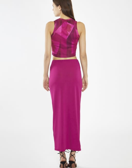 Glamorous Tank top in pink block mesh, 3 of 4