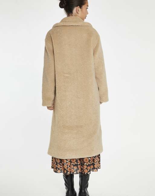 Glamorous Teddy-fur longline-coat in beige, 2 of 4