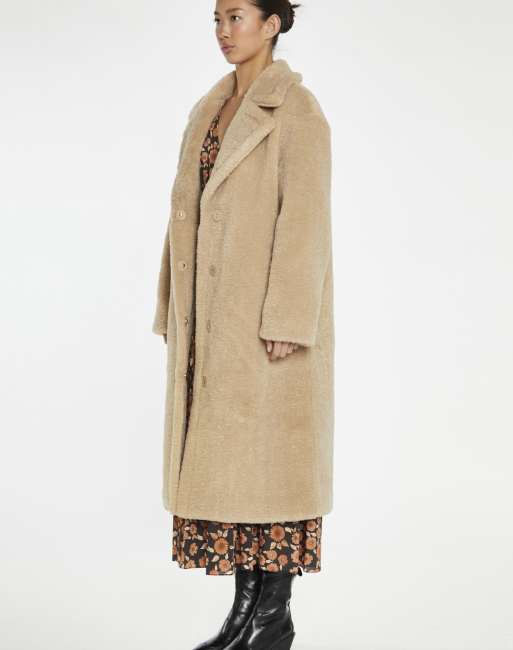 Glamorous Teddy-fur longline-coat in beige, 4 of 4