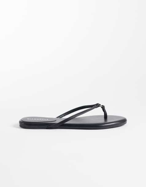 Glamorous - Teenslippers in zwart - view 1