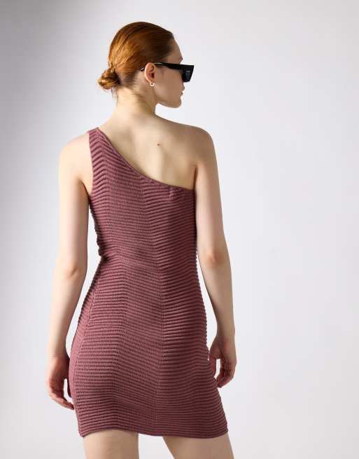Glamorous Textured-knit midi-dress in mink, 3 of 4