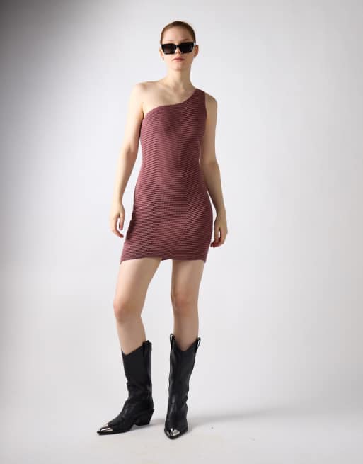 Glamorous Textured-knit midi-dress in mink, 4 of 4