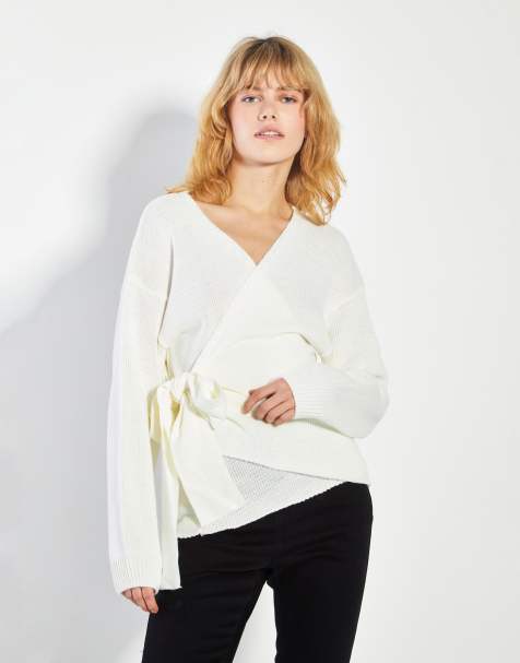 Glamorous Tie cardigans in bone - view 1