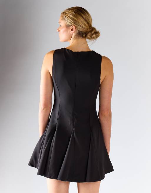 Glamorous Tie front dress in black, 2 of 4
