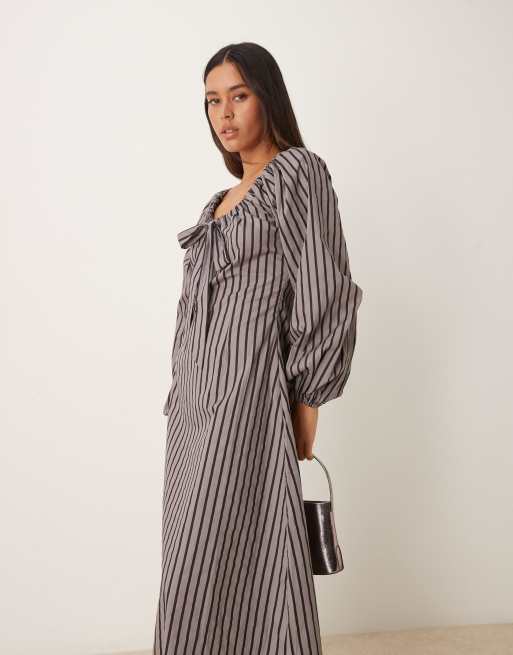 Volume Sleeve Stripe Dress Sサイズ