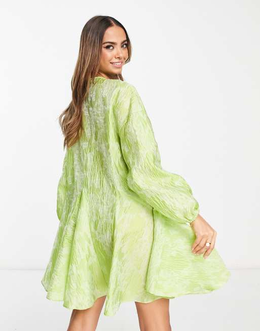 lime green swing dress Kate Moss x Topshop Yellow Party Dress – Soeng Signature main image 1