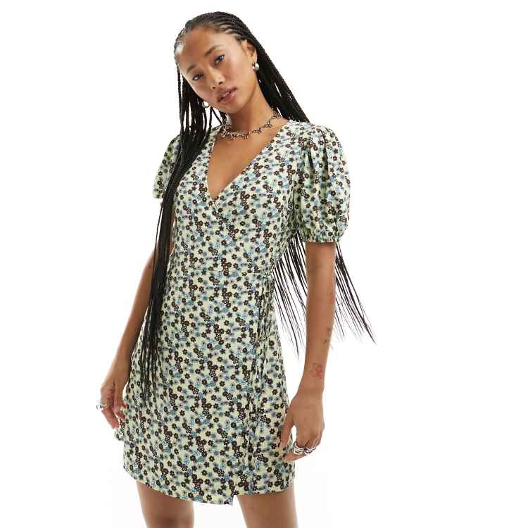 Black gingham tie waist tea dress sale