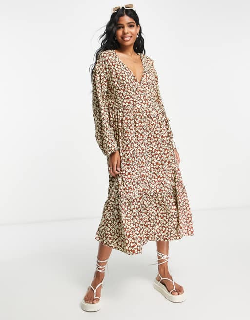 Tiered midi smock on sale dress