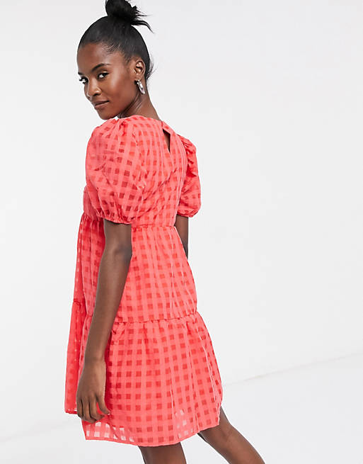 Dresses Glamorous tiered smock dress in check 