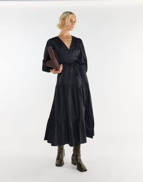 Glamorous Tiers wrap over maxi dress in black - view 1