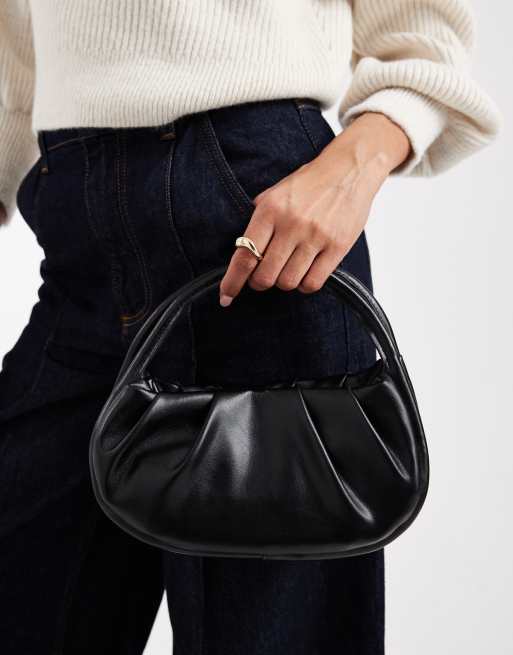 Glamorous top handle grab bag in black, 2 of 4