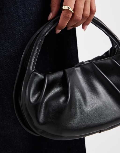 Glamorous top handle grab bag in black, 4 of 4
