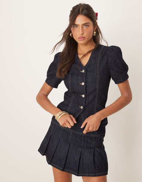 Glamorous - Top strutturato in denim indaco in coordinato - view 1
