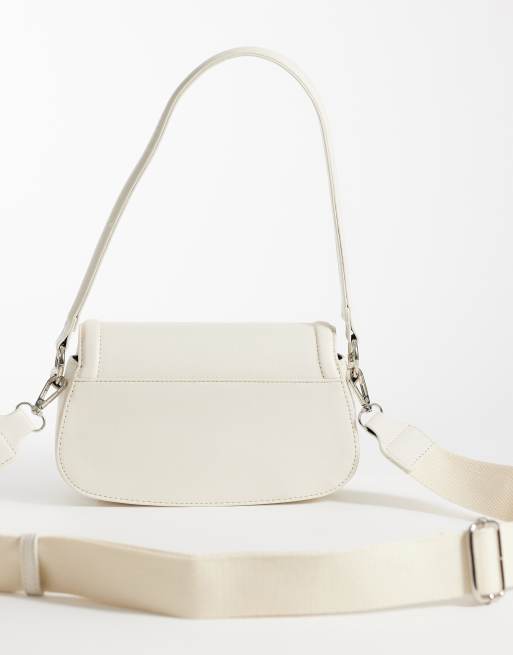 Glamorous torebka typu saddle na ramię w kolorze kremowym, 4 z 4