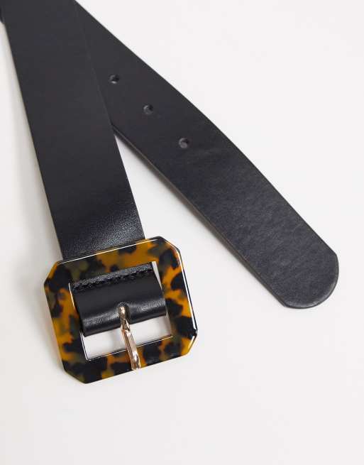 Tortoiseshell top belt buckle
