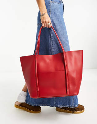 Glamorous tote bag in dark red