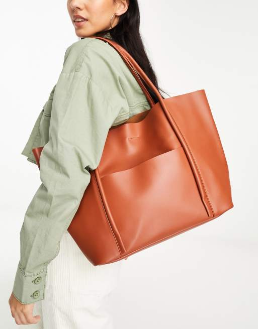 Oversized Tan Tote with Tassels