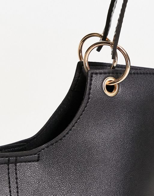 Glamorous Tote Bag with Link Detail in Black