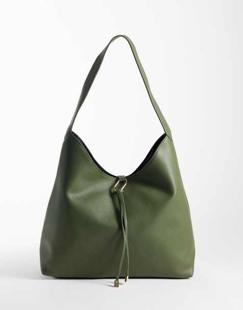 Glamorous tote tas van imitatieleer in olijfgroen - view 1