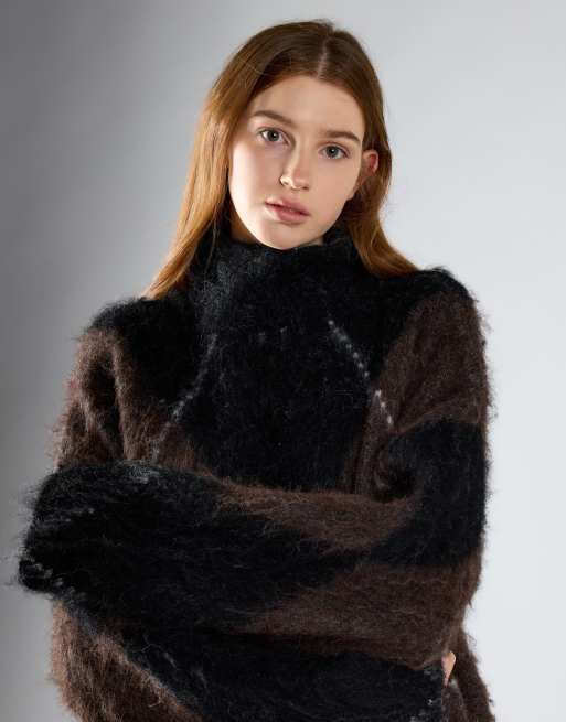 Glamorous Turtleneck knit jumper in black brown, 3 of 4