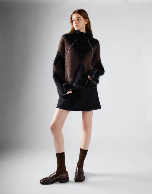 Glamorous Turtleneck knit jumper in black brown, 4 of 4