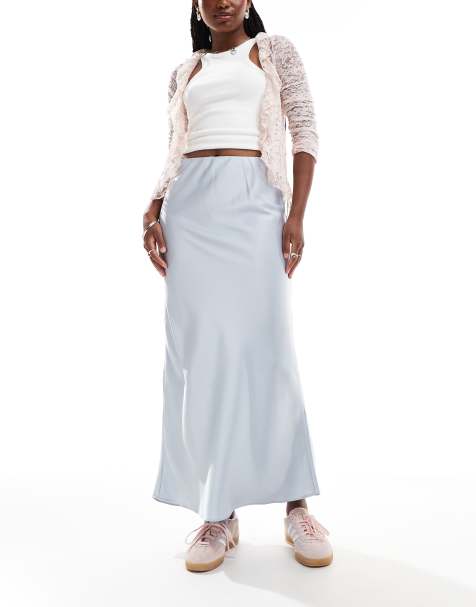 Glamorous – Ultimate – Midi-Schlupfrock aus Satin in Silber - view 1