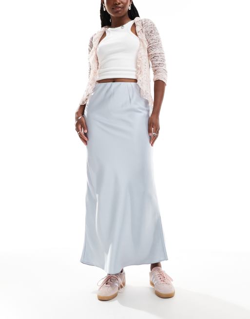 Glamorous – Ultimate – Midi-Schlupfrock aus Satin in Silber
