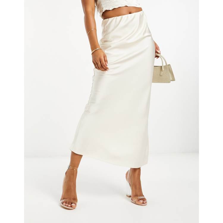 Asos white outlet satin skirt