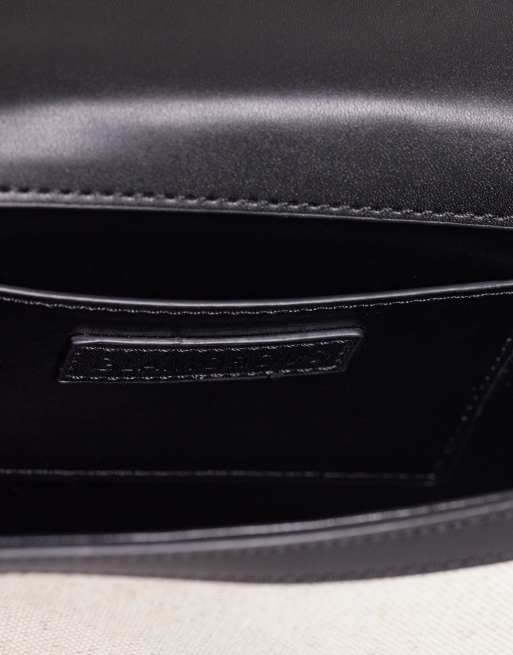 Glamorous – Umhängetasche aus Bast in Schwarz-Weiß mit Kontrastdesign, 4 von 4