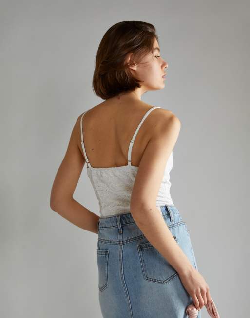 Glamorous V neck bodysuit in white lace, 2 of 4