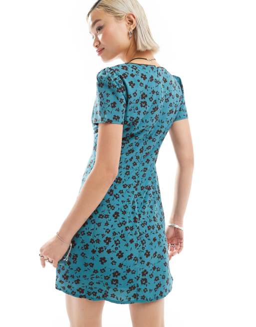 open lace back dress Emmy Formal Women's Elegant Fine Fashion Vintage Teal Green Halter A-Line Formal Dress Teal Green / 6 main image 0