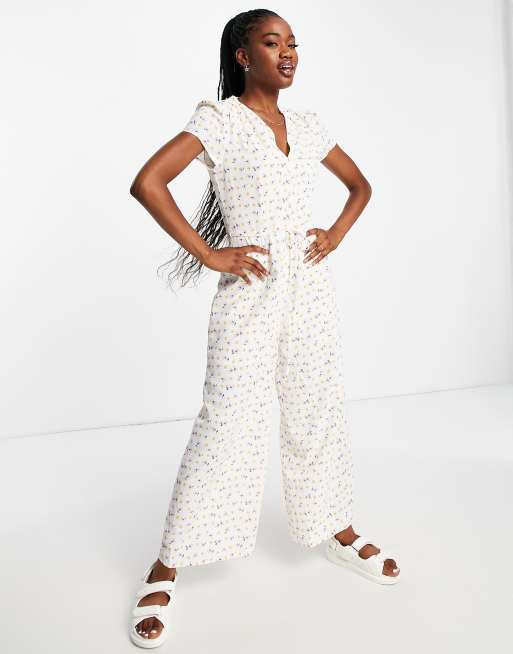 White store wrap jumpsuit