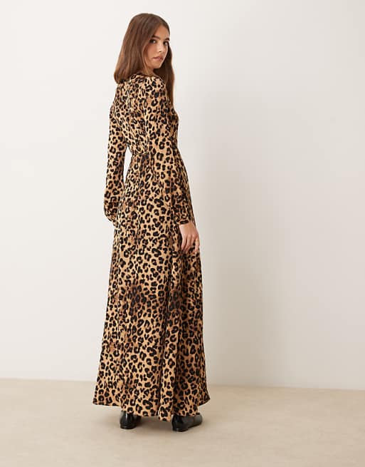 long sleeve animal print dress Buy Chocolate Brown Jersey A-line Maxi from Next USA This stunning Alluring Animal Print Long BEAUDRM Women's Y2k Leopard Print