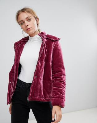 velvet padded jacket