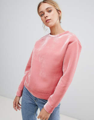 pink velvet sweatshirt