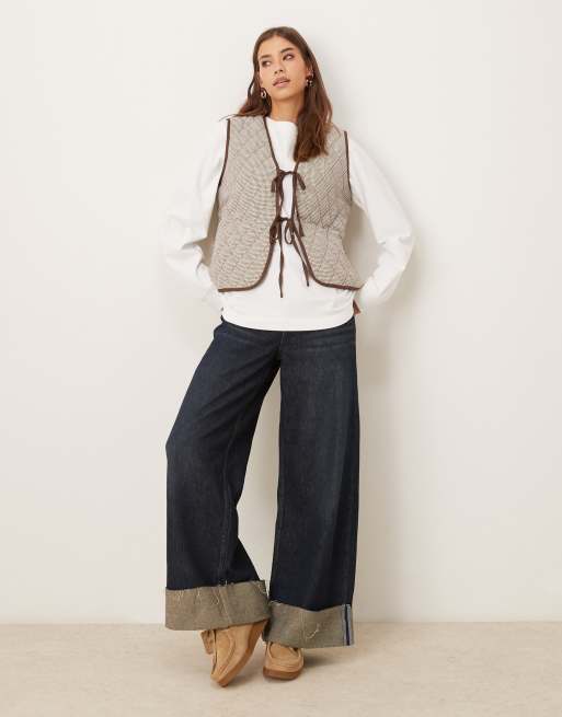 Glamorous - Veste matelassée sans manches à carreaux vichy - Marron, 2 de 4