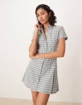 ASOS DESIGN sleeveless seam details mini dress in mushroom