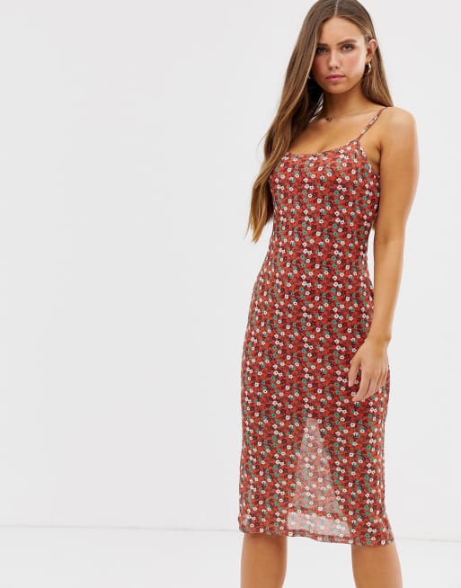 Glamorous - Vestito midi a fiorellini con spalline sottili, 4 di 4