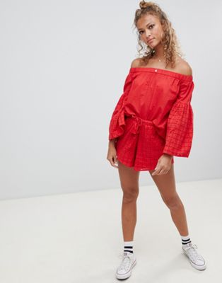 Glamorous – virkade shorts-Röd