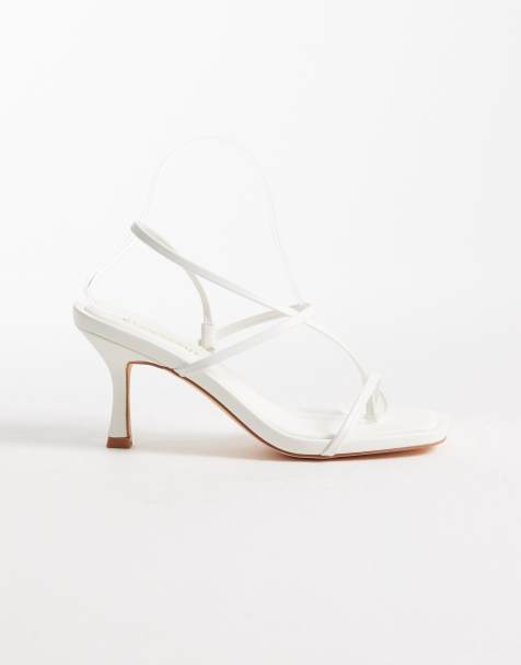 Glamorous – Vita remsandaler med klackar - view 1